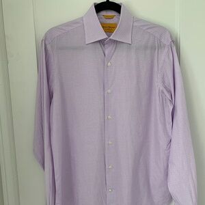 Hickey Freeman Men's Dress Shirt Purple Check Size 15.5" M